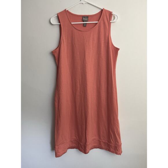 Chicos 1 Sundress Size Small Pink Orange Sleeveless Capsule Basic 100% Cotton - Picture 1 of 6